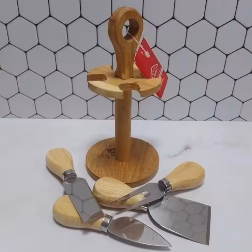 استند و کارد صبحانه خوری چوبی-ست استند و کارد 4عددی