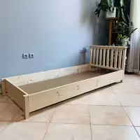 تخت خواب کودک و نوجوان مونته سوری چوبی روستیک دکور مدل کلاسیک