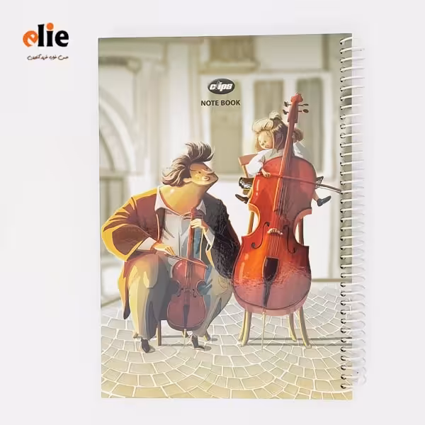 دفتر سیمی 100 برگ کلیپس جلدسخت طرح 019