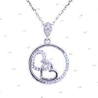  آویز گردنبند نقره زنانه آمیتیس مدل قلب AMT-M079 