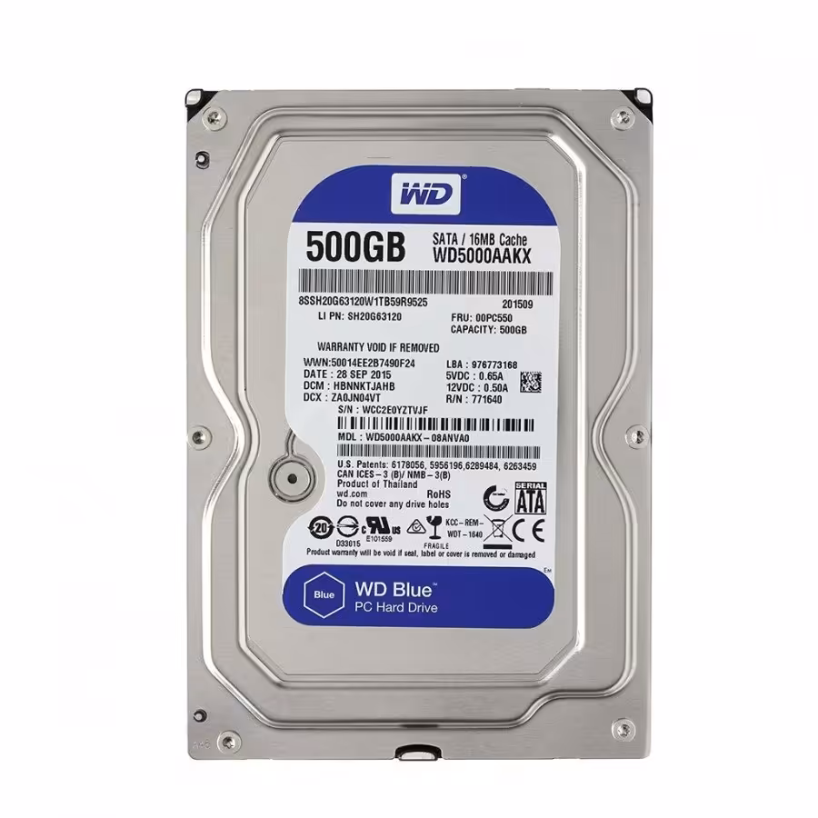خرید و قیمت هارد دیسک اینترنال وسترن دیجیتال سری آبی مدل WD5000AAKX ظرفیت 500 گیگابایت