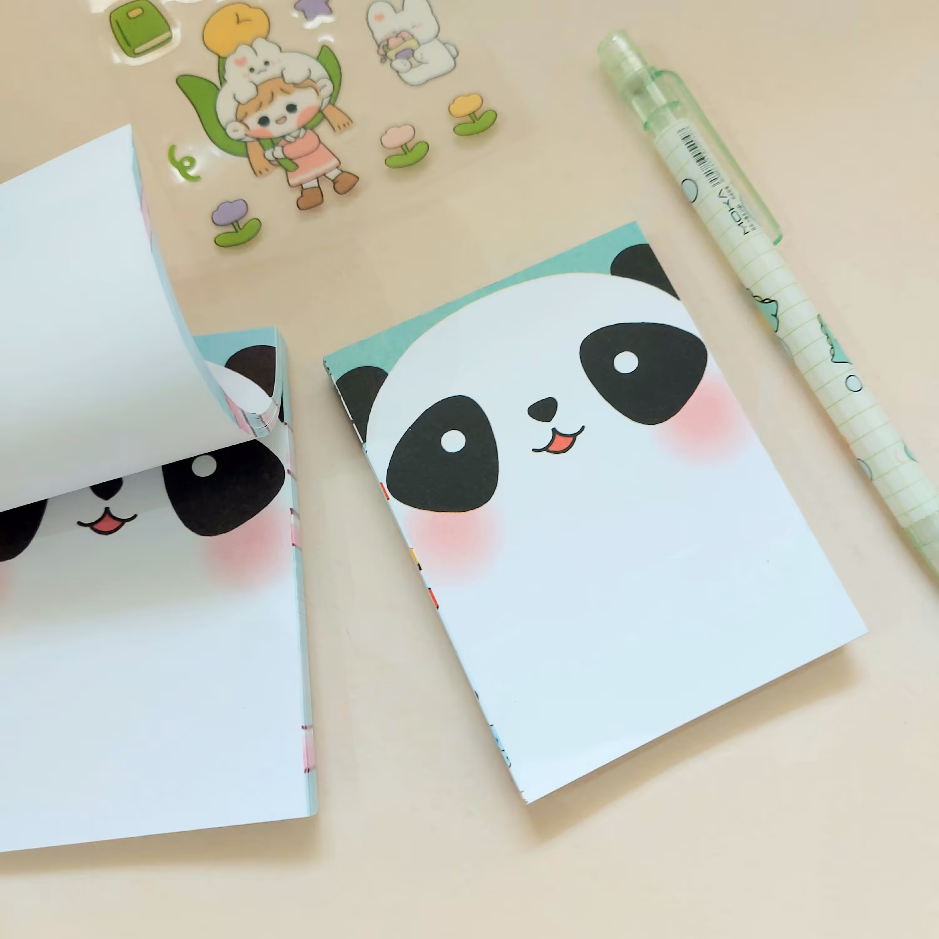 کاغذ یادداشت فانتزی 80 برگ روزانه نوت پد برگه یاداشت خرس پاندا لپ گلی برنامه ریزی تودولیست حیوانات کیوت