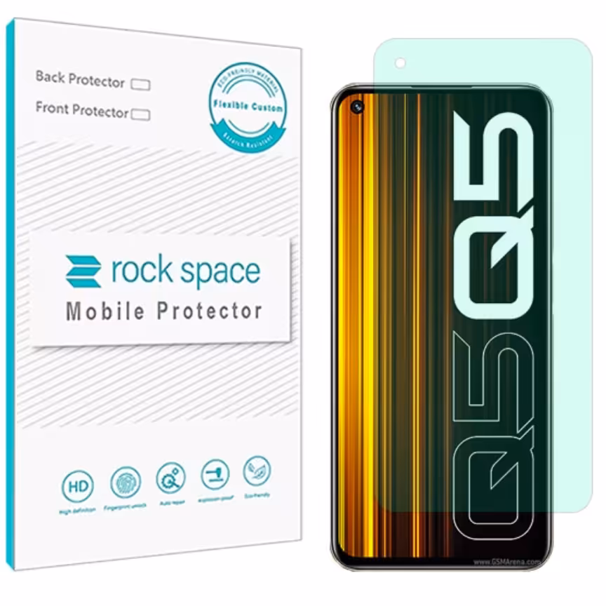 گلس   ریلمی Q5  مدل نانو هیدروژل گرین لایت برند راک اسپیس   