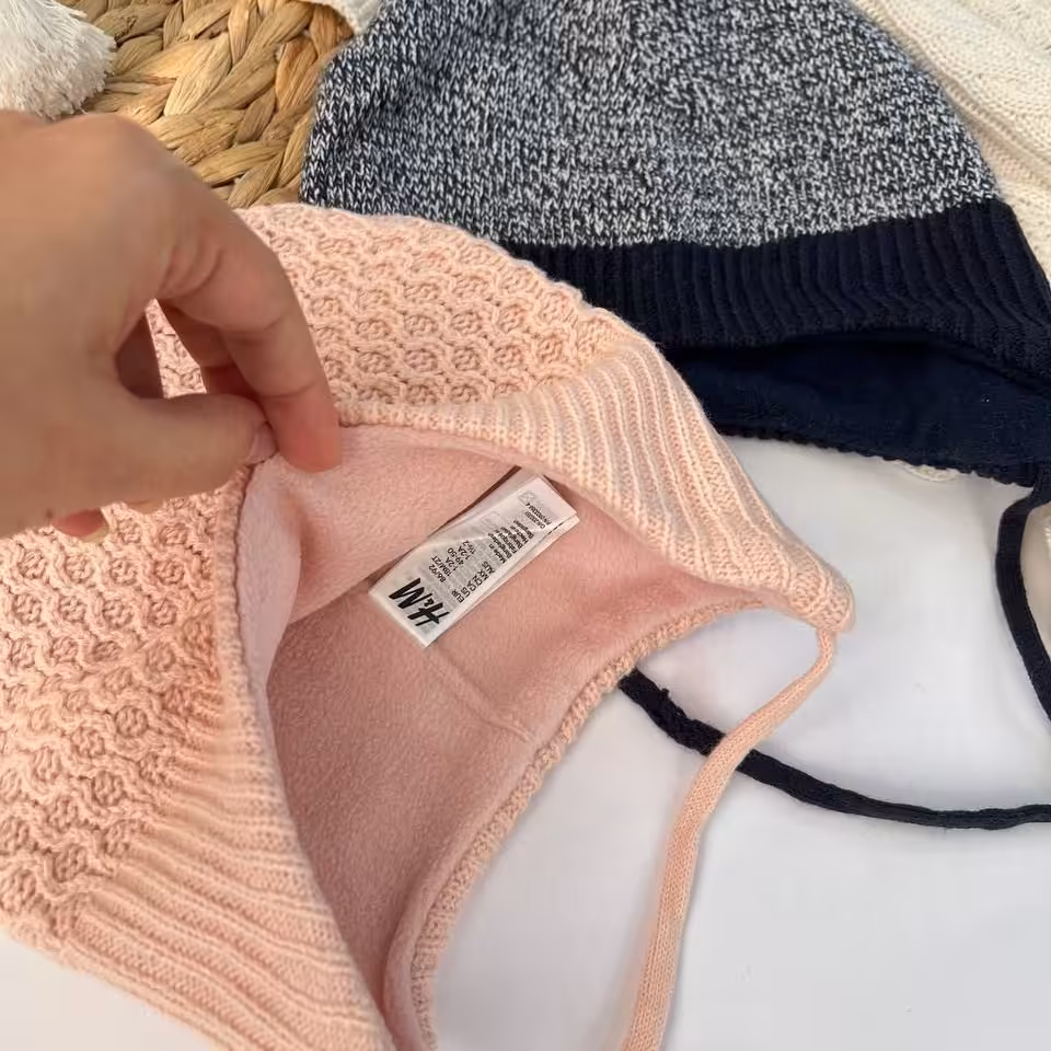 کلا بافت دخترانه و پسرانه 3 ماه تا 3 سال داخل خز  صورتی و سورمه ای 