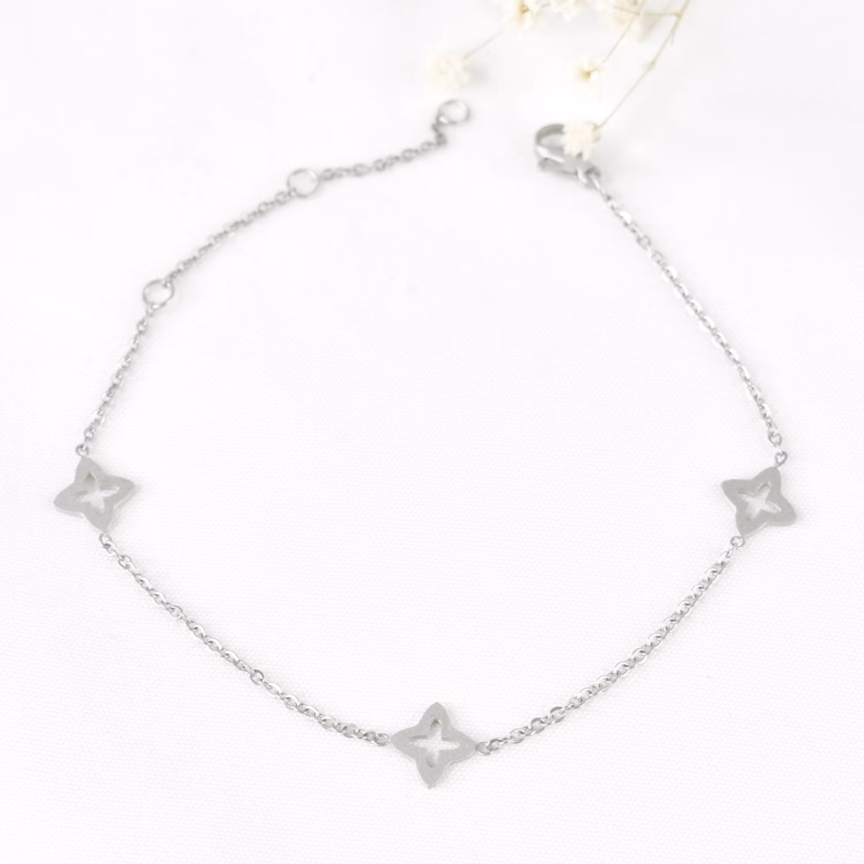 دستبند استیل سفید کد7021