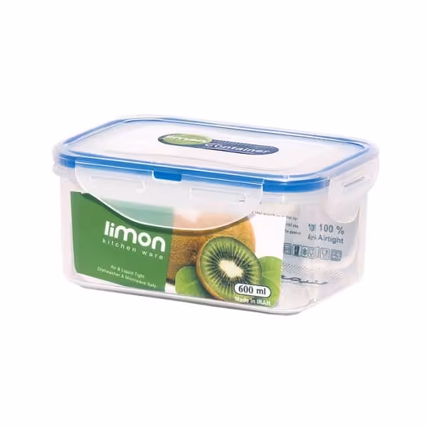 ظرف فریزری مستطیل 600میل  (لیمون)