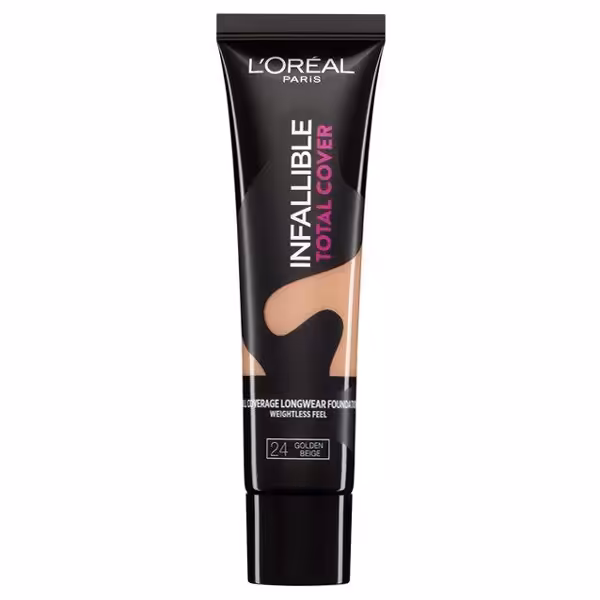 کرم پودر لورال اینفالیبلLOREAL INFALLIBLE مدل TOTAL COVER توتال کاور 24 ساعته حجم 30 میل