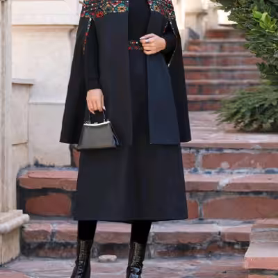 تاپ و دامن زنانه تافته ترک مدل ست شنل دامن سنتی
