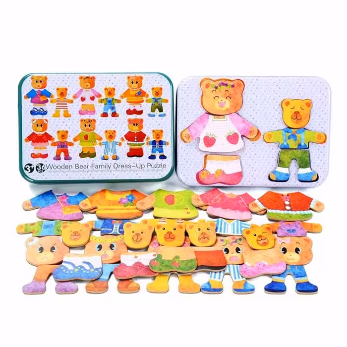 پازل مگنتی خرس با قوطی فلزی کد 3866030