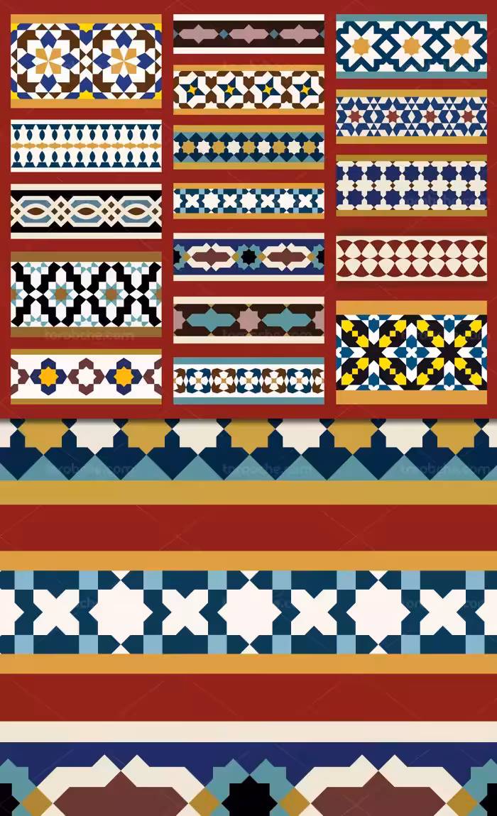 وکتور طرح کاشی کاری اسلامی شماره 194 - گرافیک با طعم تربچه