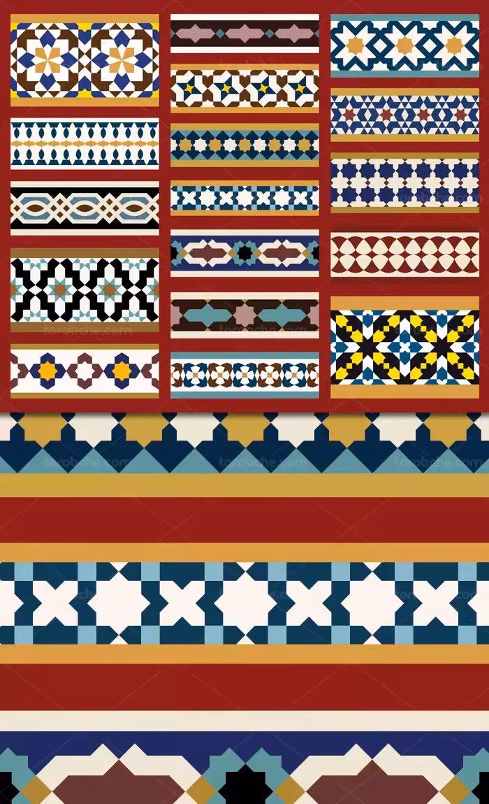 وکتور طرح کاشی کاری اسلامی شماره 194 - گرافیک با طعم تربچه