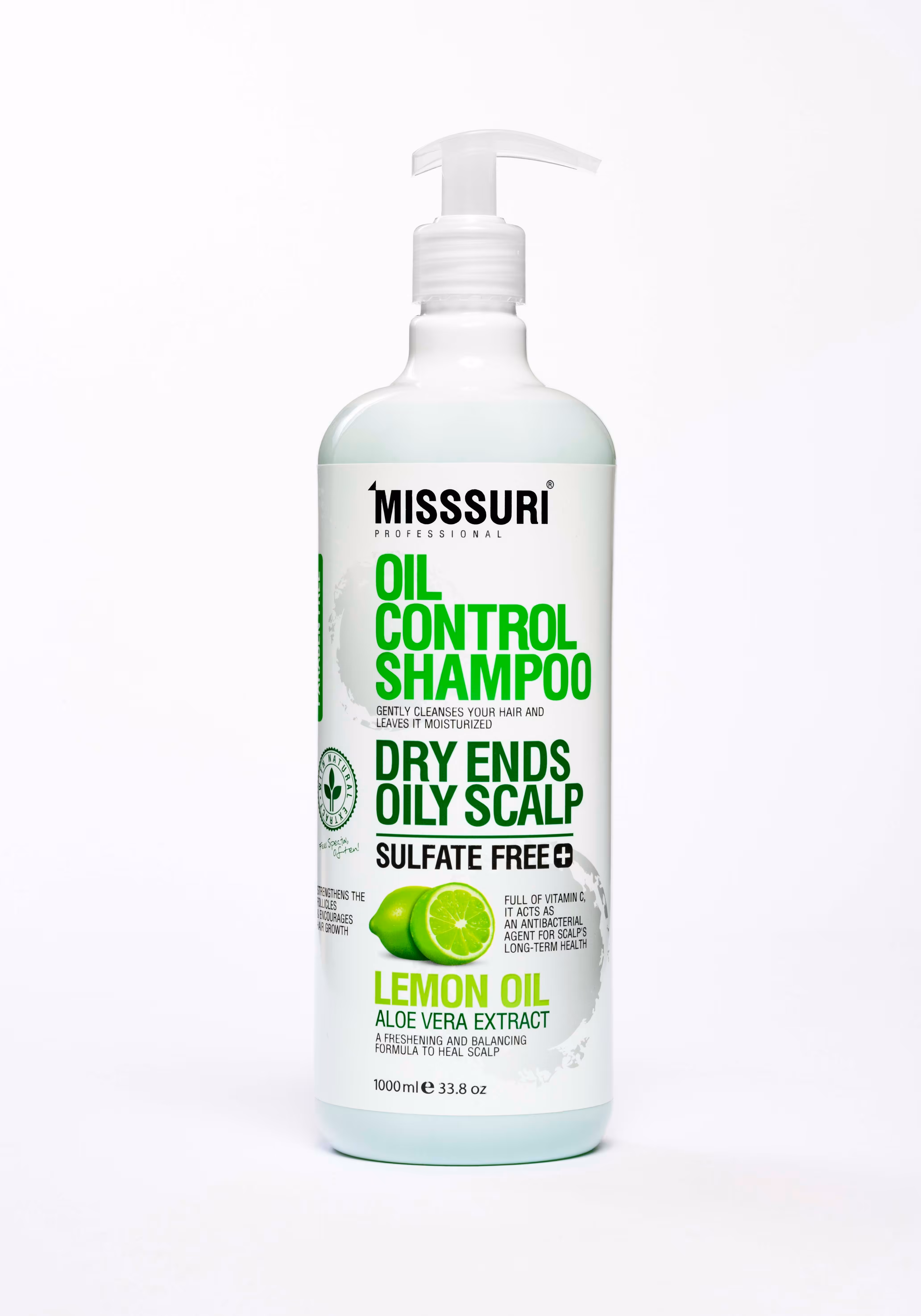 شامپو متعادل کننده چربی مو میسوری مدل روغن لیمو حجم 1000 میلی لیتر