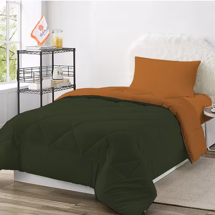 سرویس روتختی چیداری مدل دورو  یک نفره  رنگ قهوه ای روشن یشمی عرض 120