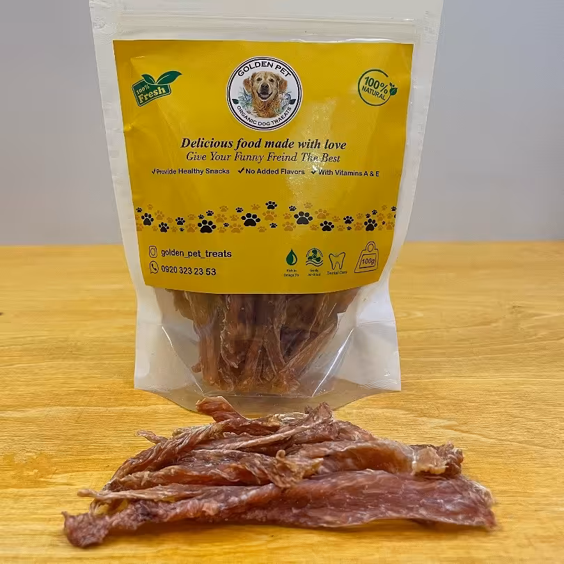 تشویقی سگ و گربه ، فیله مرغ نواری (100گرم)