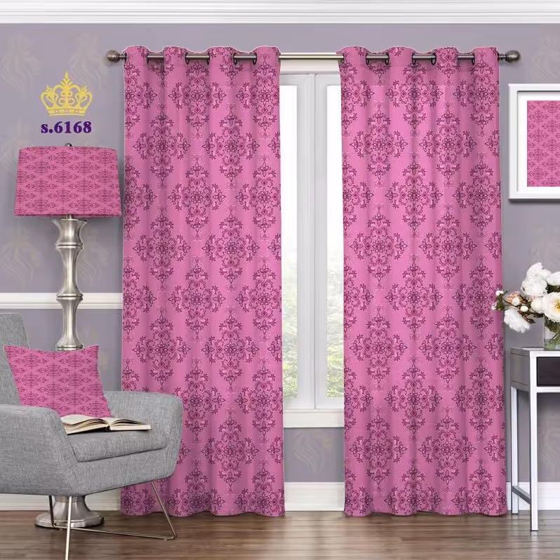 پرده پذیرایی دو قواره طرح اسلیمی کد S6168