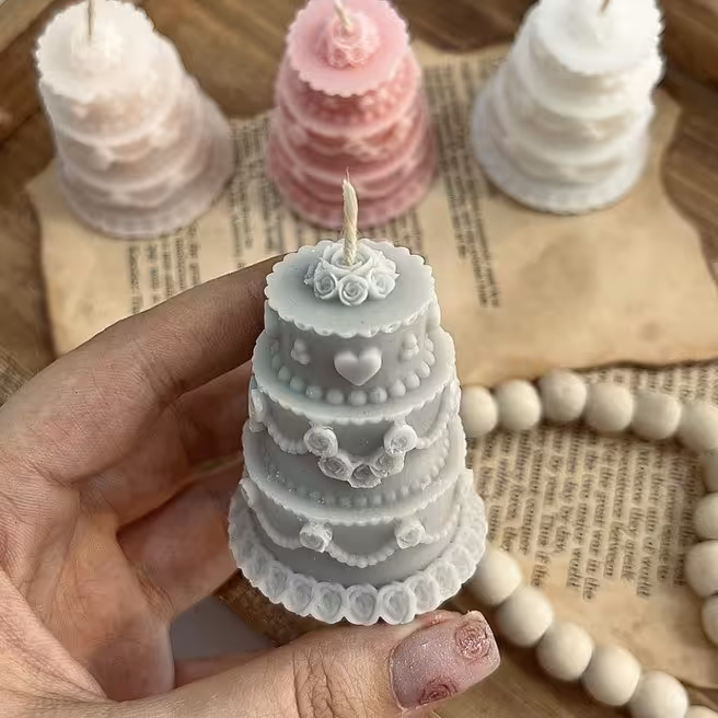  شمع مدل کیک سه طبقه 