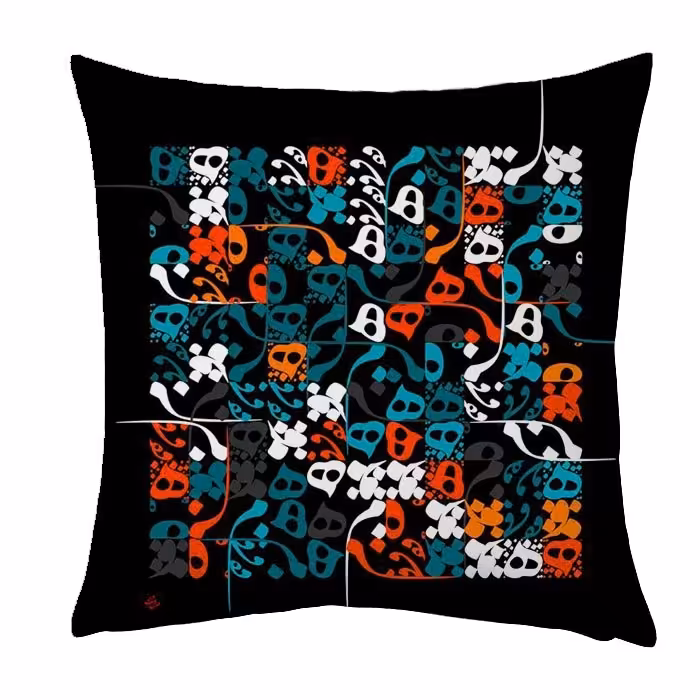 کاور‌کوسن کراس‌ماه طرح خطاطی سایز 30 در 30 سانتی کد c2099