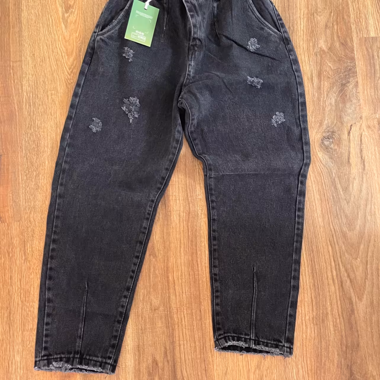 شلوار لی مام ذغالی کمر کشی