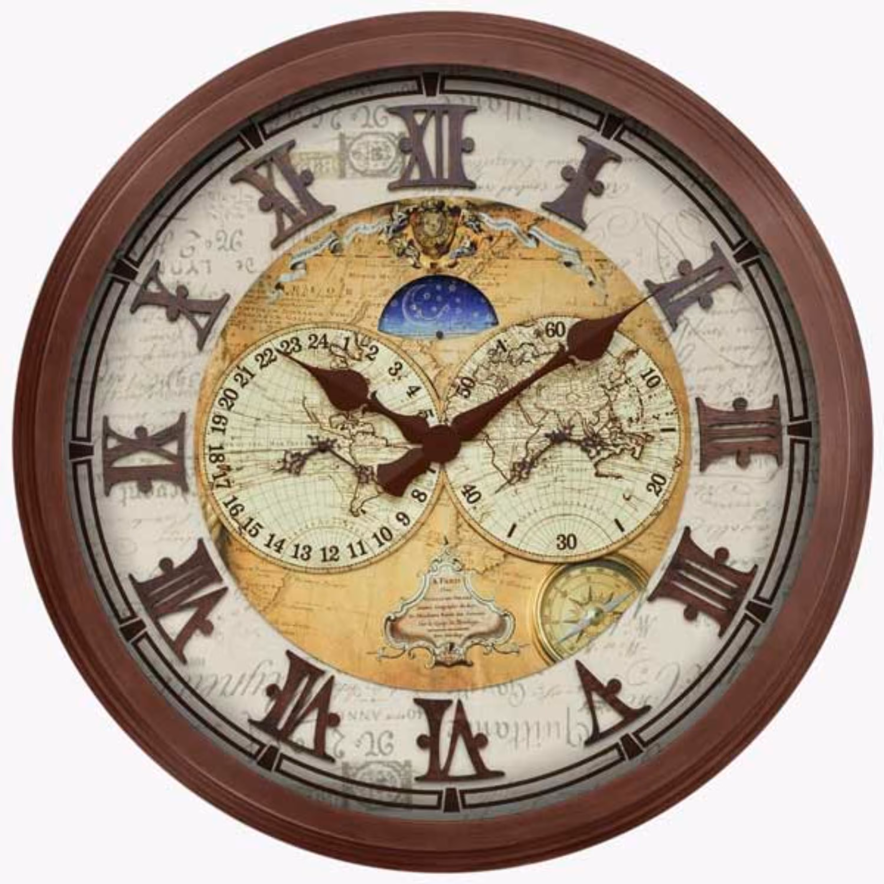 ساعت دیواری چوبی شوبرت 70 سانت 4 موتوره کد 6773