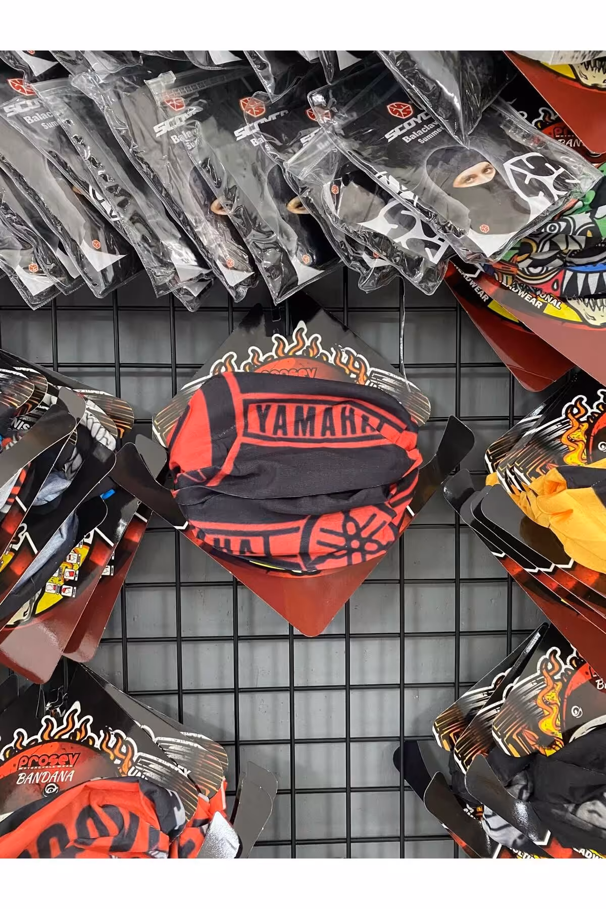 هدبند/دستمال سر موتورسیکلت قرمز هدبند دستمال موتور یاماها سیاه Bandana Baf پروسو Prosev