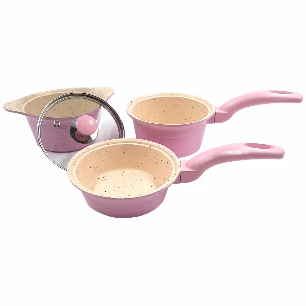 سرویس پخت وپز 4 پارچه کودک عروس مدل دیاکو رنگ صورتی