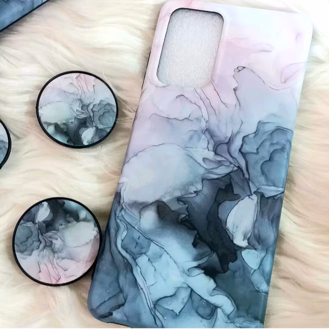 قاب گوشی سامسونگA12 مدل کهکشانی همراه پاپسوکت ست جنس imd