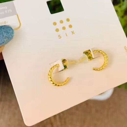 گوشواره نقره 925 با روکش طلا 