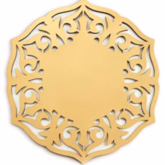 زیرلیوانی مولتی استایل، در دو رنگ طلایی و نقره ای،بسته 4 عددی،سایز 12 سانت