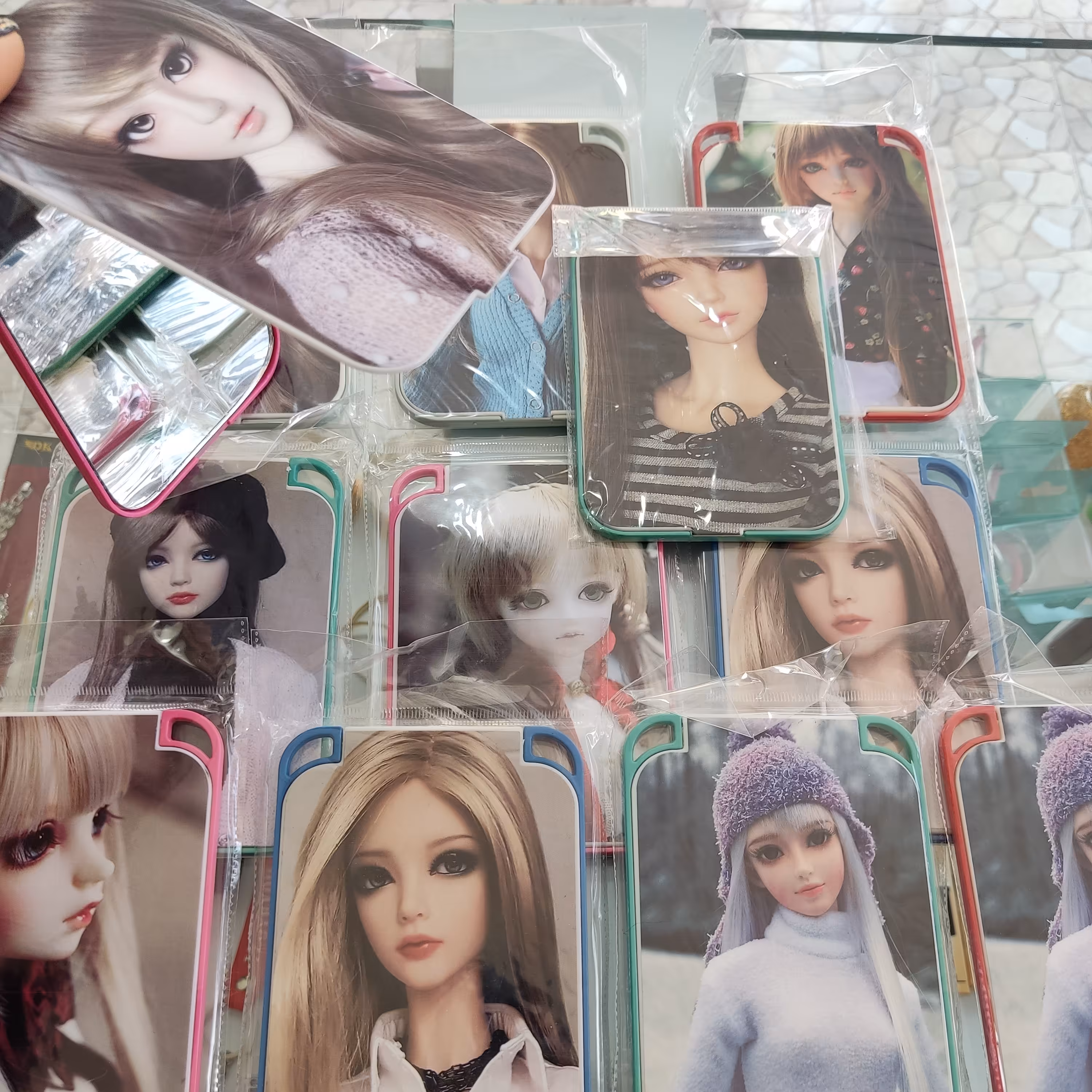 آیینه دخترانه زنانه طرح دار دستی 