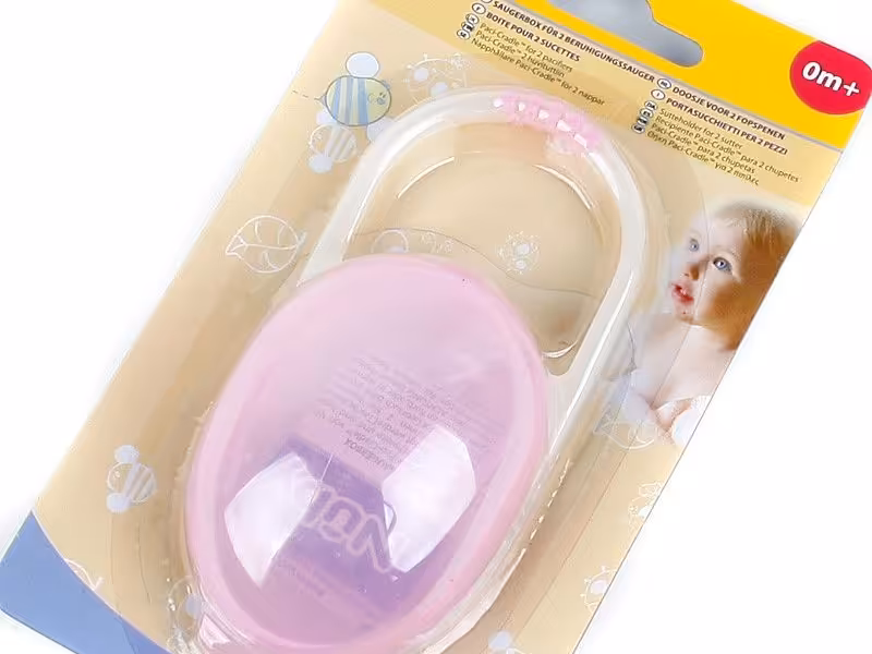 محافظ پستانک در رنگ صدفی صورتی