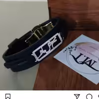 دستبند چرم و طلا