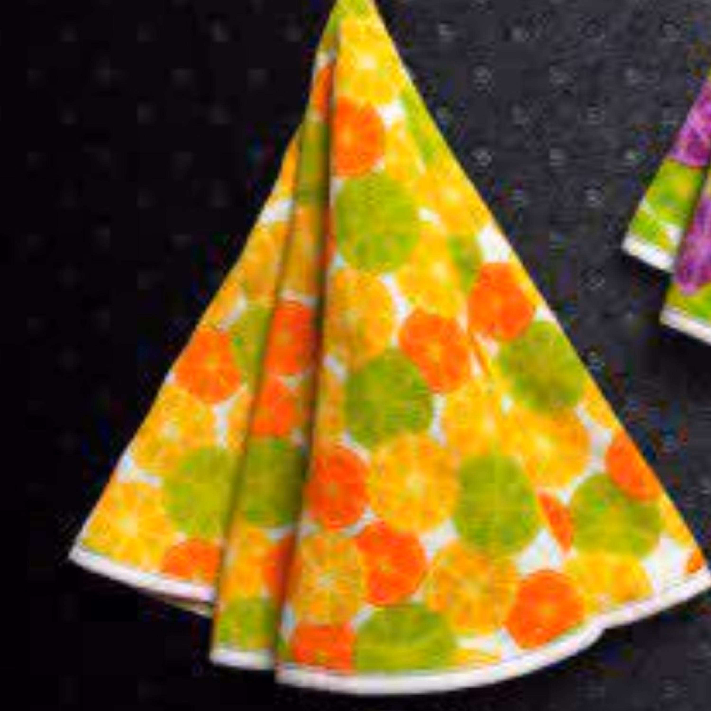 حوله اشپزخانه گرد اویز پودایران طرح پرتقال رنگ نارنجی با قطر 70 (100درصد پنبه)