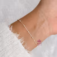 دستبند تیتانیومی توپی رنگ نقره ای کد 689