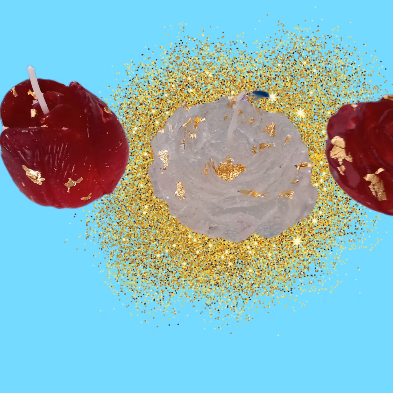 شمع ژله ای زیبا لاله وگل رز 