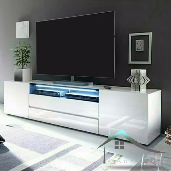 میز تلویزیون اسپرت تمام سفید