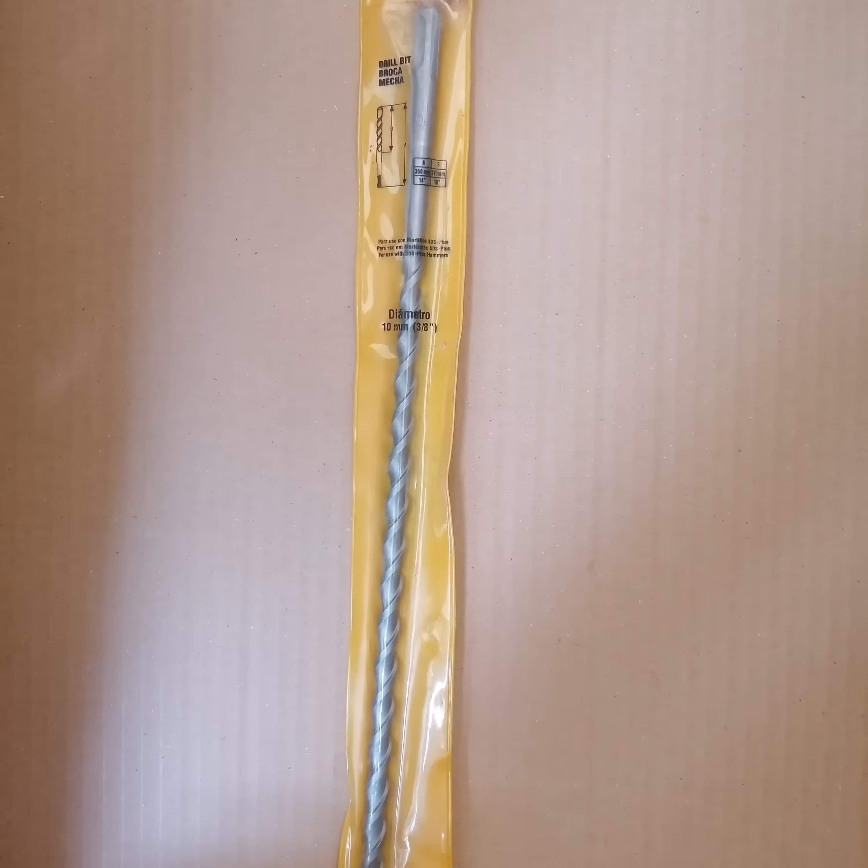 مته 4شیار 2الماسه برند Dewalt سایز 10میلی‌متر طول 35سانتی‌متر 