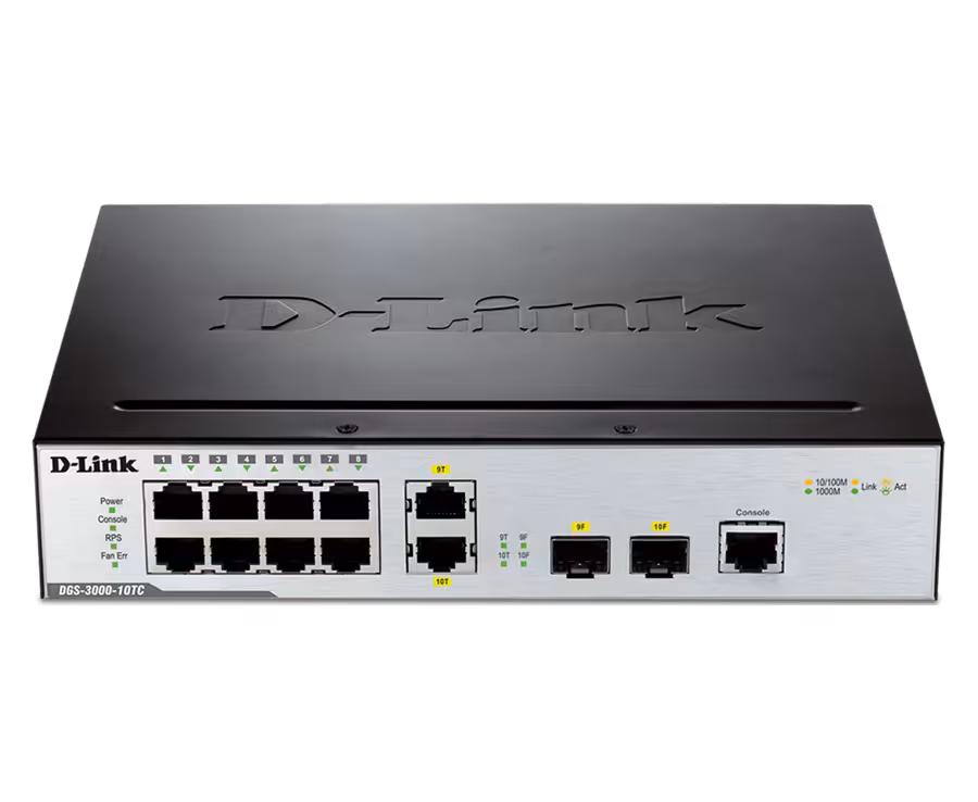 سوئیچ 10 پورت قابل مدیریت دی لینک مدل DGS-3000-10TC