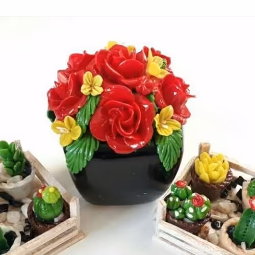 گلدان مشکی رز