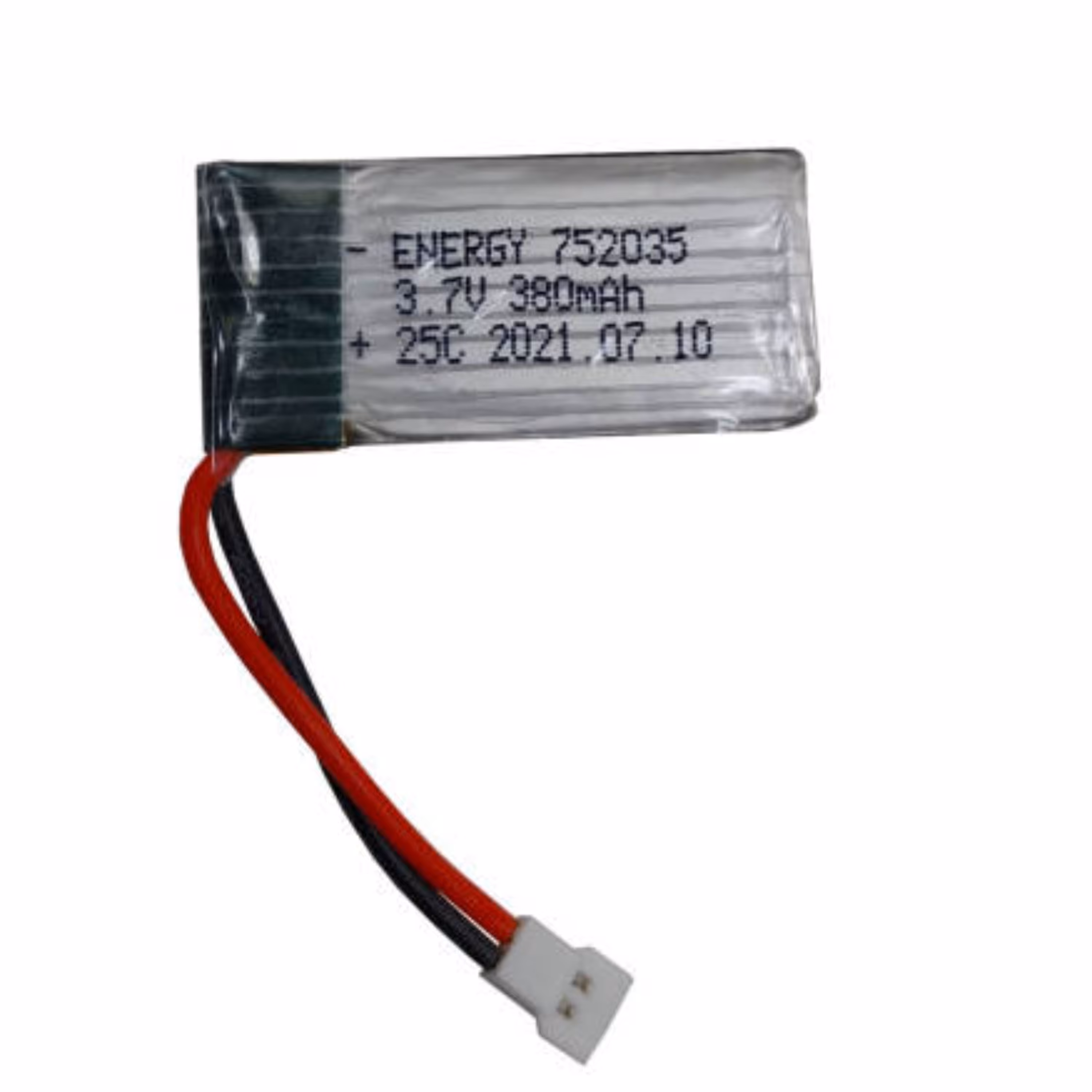 باتری لیتیوم پلیمر 3.7 ولت 380 میلی آمپر مدل 75203525C 