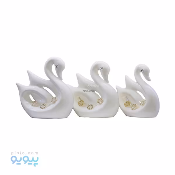 ست دکوری قو سفید گل دار عمده و کارتنی