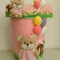 ست نمدی سطل و جا دستمالی