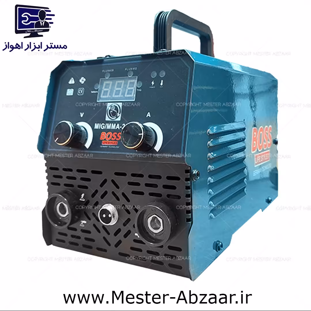 اینورتر جوشکاری CO2 و MMA مینی میگ 225 باس ارسال رایگان دستگاه جوش بدون گاز مینی BOSS MMA-MIG با سیم جوش و لوازم کامل 