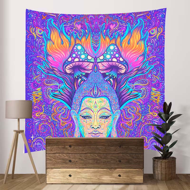 پوستر پارچه ای فیانی طرح بکدراپ بلک لایت FANTASY کد F58