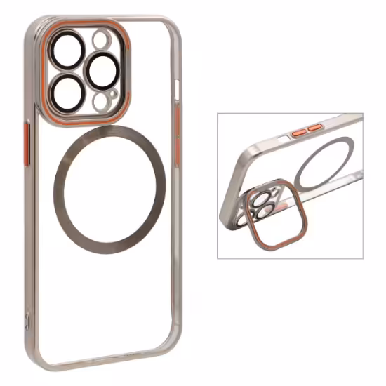 قاب گوشی شفاف Magsafe محافظ لنز گلس دار استندشو برای iPhone 13 Pro