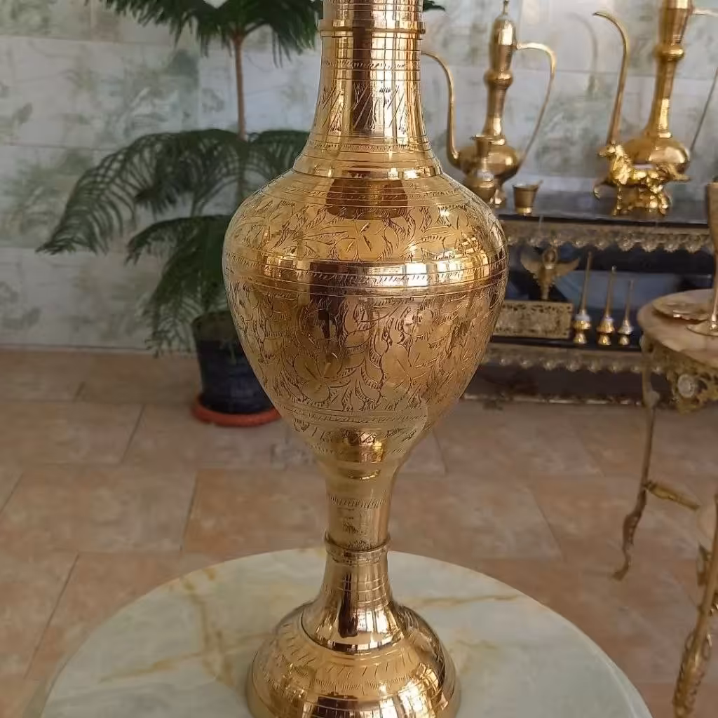 گلدان برنزی سایز بزرگ قلم دست ساخت هندوستان 50 سانت