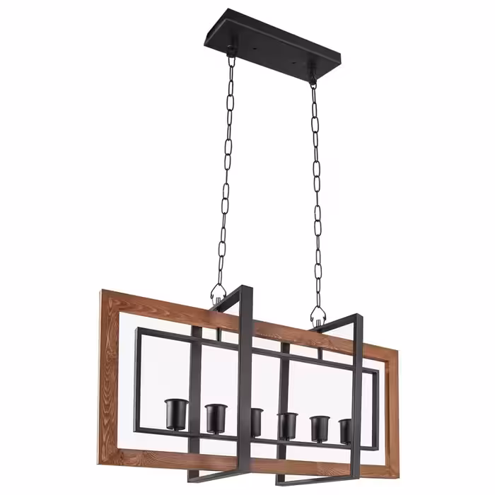 لوستر 6شعله طرح مدرن دینا کل 587 -لوستر چوبی -لوستر وبی فلزی -لوستر مدرن -لوستر آشپز خانه -لوستر اتاق 