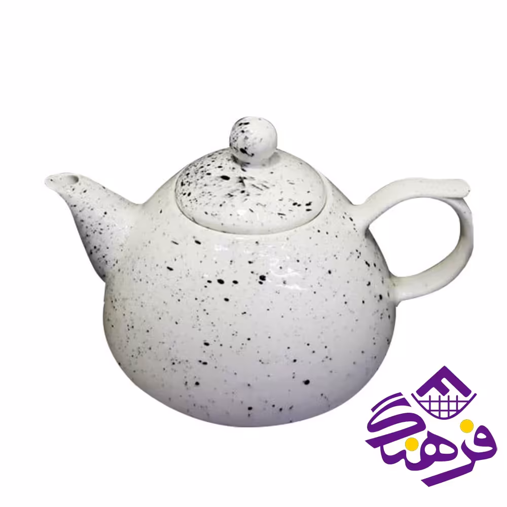 قوری سرامیک کف پهن طرح سنگ