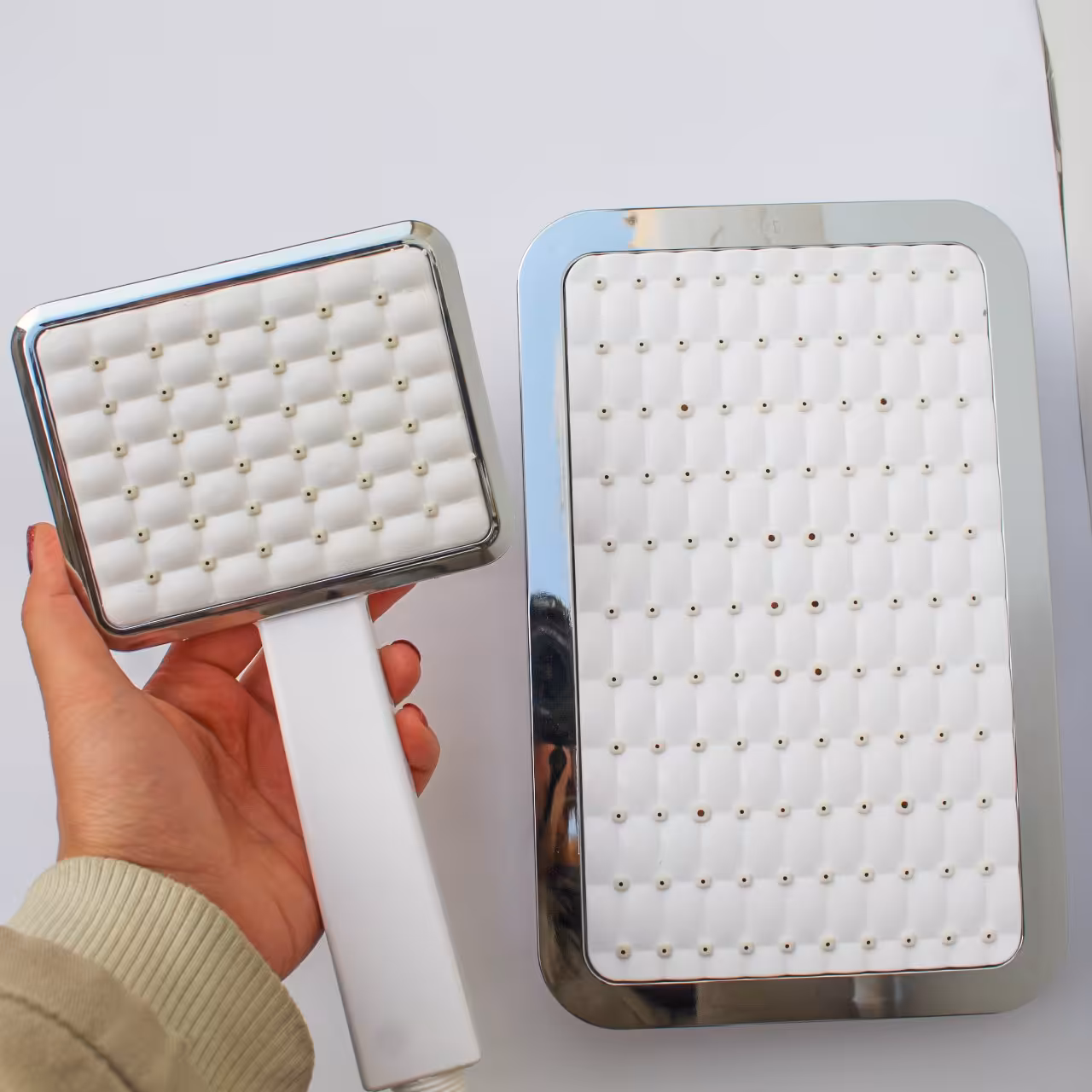 گوشی سردوش سفیدکروم ترکیب اب وهوا