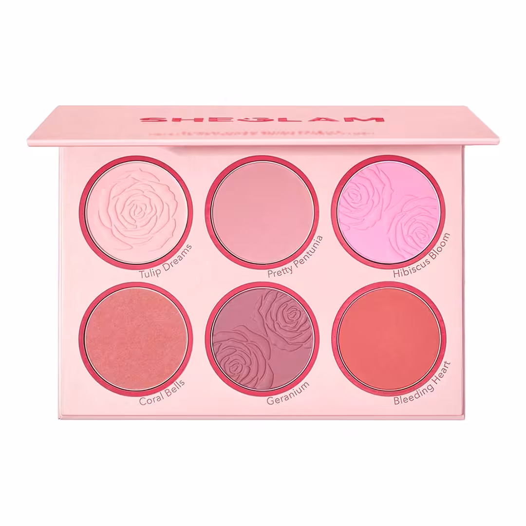 قیمت و خرید پالت رژگونه 6 رنگ شیگلم مدل Floral Flush رنگ Blushing Bouquet ⚡ اصل