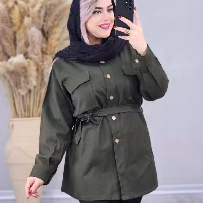 مانتو اسپرت زنانه مدل نام : مانتو کتان دوجیب
